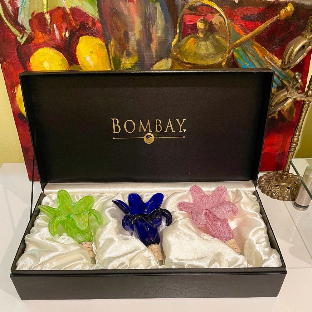 Bombay Murano Glass Floral Bottle Stoppers